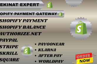 setup shopify payment, create integrate a verified payment gateway to your store