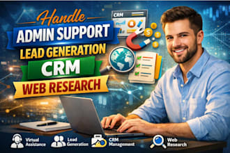 handle admin support, lead generation, CRM, web research