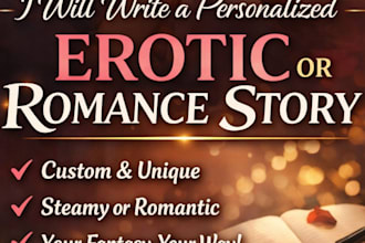 write a personalized erotic short or long story, erotic writing, romance story