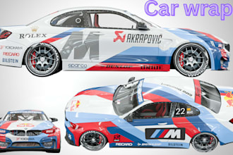 design custom livery car wraps for fivem server vehicle iracing livery car skin
