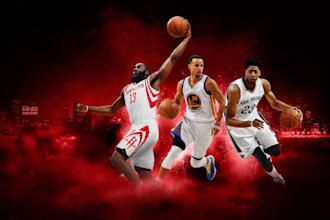 create youtube banner and logo for your basketball, nba, soccer, sports channel