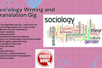 write on sociology, social work, gender studies, social psychology