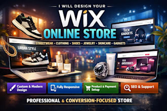 design wix online streetwear clothing brand shoe jewelry skincare gadget store