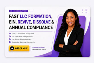 fast llc formation, ein, revive, dissolve and annual compliance services support