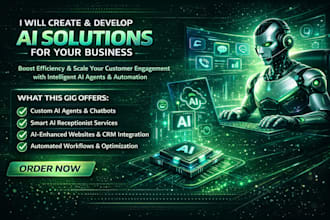 create, develop ai agent ai receptionist ai website ai chatbox for your business