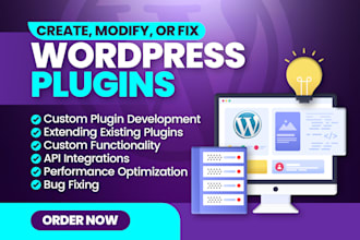 create, modify or fix wordpress plugins and  resolve bugs