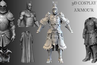 do custom 3d cosplay armor, 3d helmet, 3d halloween mask, 3d props