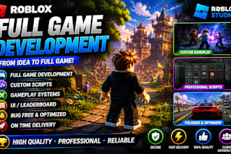 develop roblox gameplay systems and lua scripting in roblox studio