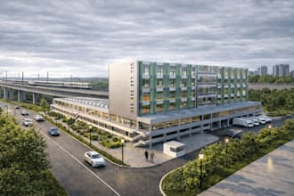 rebuild 3d urban factory,manufacturing facilities,retail parks,warehouse complex