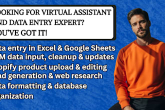 be your data entry VA for CRM, excel, shopify, web research tasks