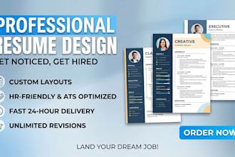do professional resume design, cv, cover letter design template