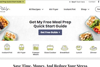 meal prep website food delivery shopify store meal prep ads nutrition website