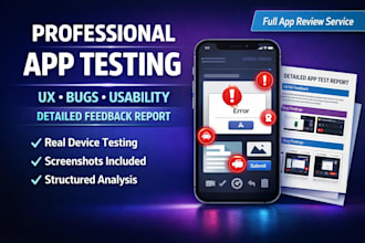 test your mobile app for UX, usability, bugs and detailed feedback