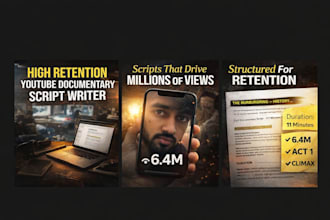 write a high retention youtube documentary script