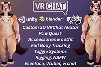 custom vrchat avatar vrc avatar furry anime nsfw avatar vr character 3d vtuber
