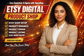 set up etsy shop design etsy digital product seo listing etsy store setup