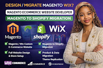 design or migrate magento wix ecommerce website developer to shopify migration