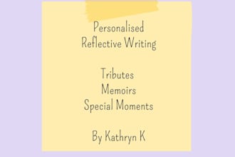 write a personalised reflective piece