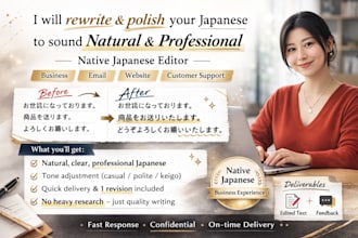 rewrite and polish your japanese to sound natural and professional