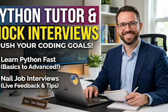 be your python tutor and help you crack your tech interview with mock sessions