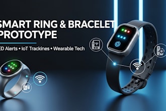 design smart ring and bracelet prototype with led alerts and iot tracking