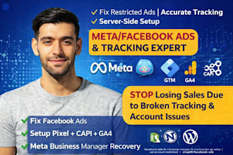fix facebook ads issues, setup meta pixel, ga4 and conversion API tracking