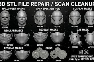 do stl file repair edit custom modification fix stl file 3d scan for 3d printing