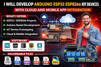 develop arduino esp32 esp8266 iot devices with cloud and mobile app integration