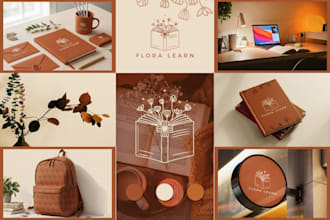 design line art logo, brand identity guideline and full branding kit