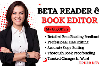 provide betareading, proofreading, line and copy editing for fiction