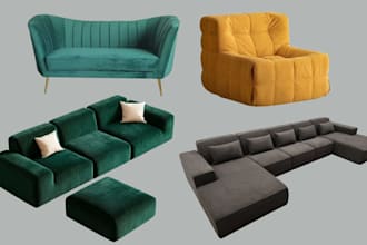 low li full perm 3d mesh furniture set for 3d second life or imvu