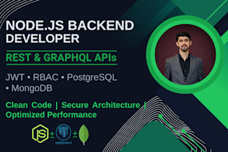 develop secure nodejs backend with rest or graphql apis and rbac