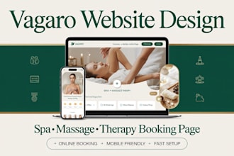 design a vagaro booking page spa website massage website therapy website vagaro