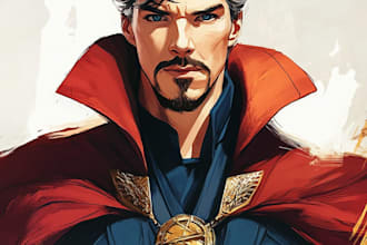 draw illustration caricature superhero from your potrait