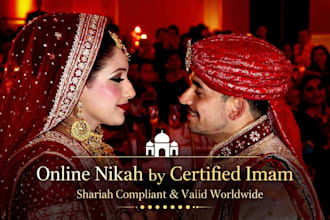 officiate your online islamic nikah with certificate, wali with 2 witnesses
