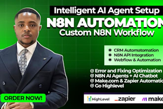 setup n8n ai agent n8n automation n8n workflow make, zapier, n8n api integration