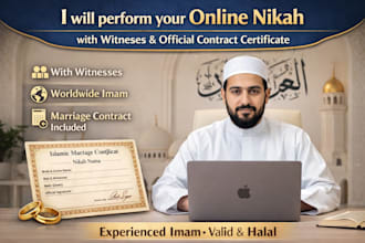 perform your online nikah with witness and provide official contract certificate