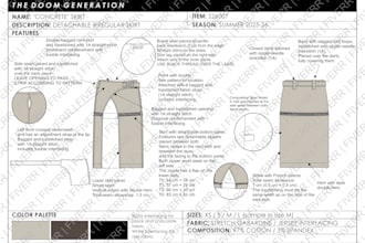 create detailed fashion tech packs for production