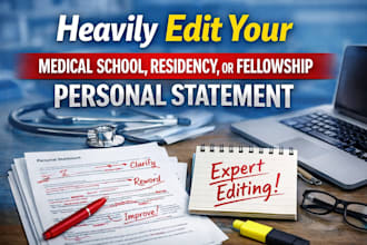 heavily edit your medical school, residency, or fellowship personal statement
