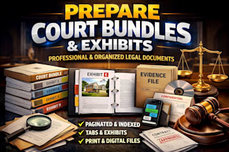 prepare court bundles, exhibits and legal documents