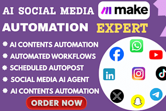 do social media automation, ai automation make com automation n8n automation