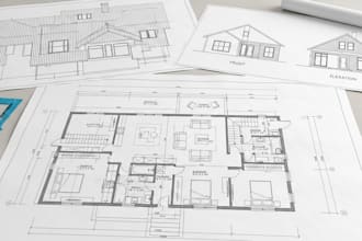 redraw 2d floor plan, edit roof plan, elevation,  architectural floor plan