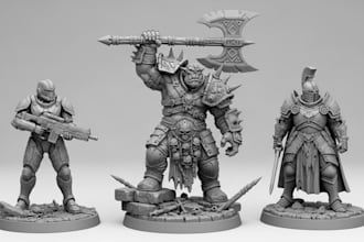 sculpt 3d miniature warhammer dnd tabletop anime figure 3d stl for 3d printing