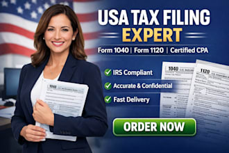 prepare USA income sales tax filing returns form 1040 5472 1120 by certified CPA