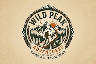 design a unique and professional hiking logo for your brand