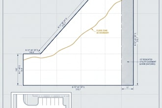 zoning variance easement exhibit driveway layout flood zone minor subdivision