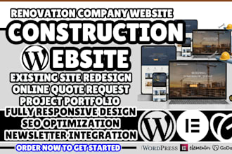 construction website contractor website design building company website