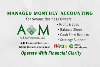 provide monthly bookkeeping with quickbooks or zoho