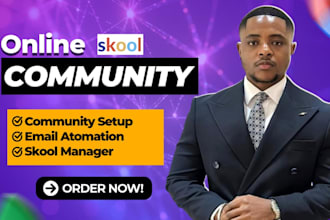 setup skool online community skool community setup skool community manager kajab