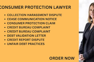 draft documents for unfair debt, credit disputes and identity theft cases